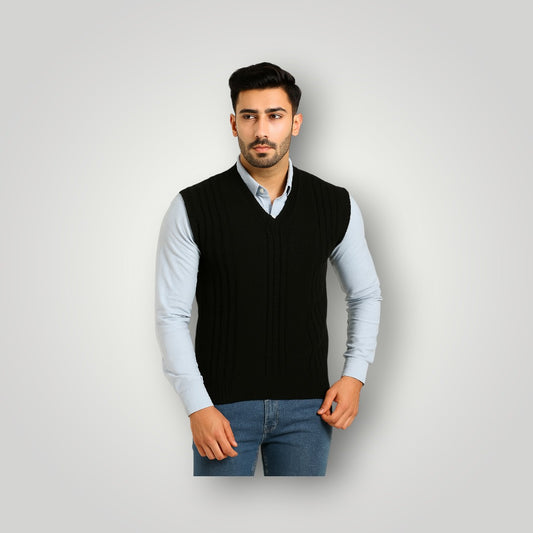Half black mens sweater