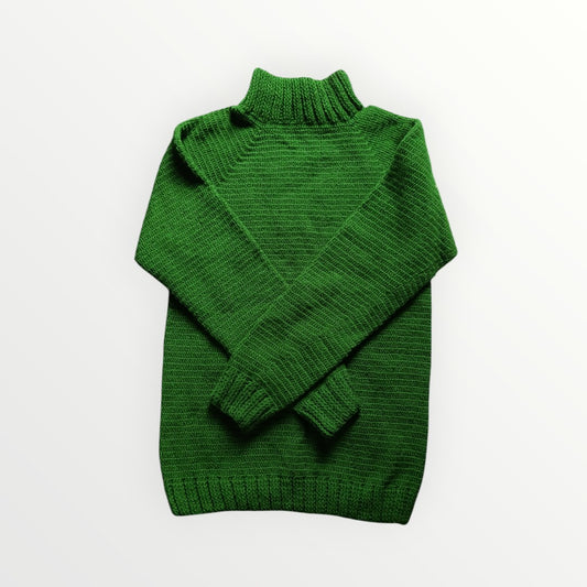 GraminArts Men Green Round Hi- Neck Pullover Handmade full sweater