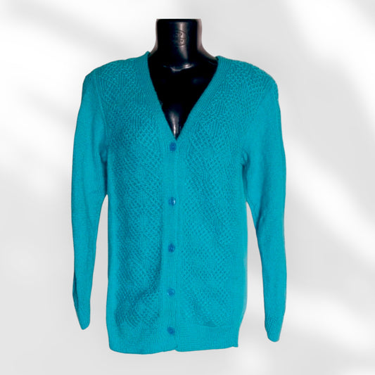 Graminarts Handmade Woolen Knitted Beautiful sky blue Color Cardigan For Women
