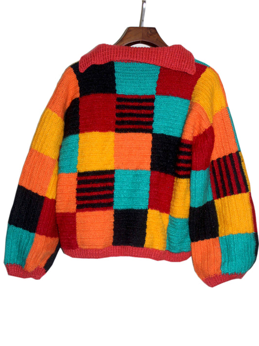 Multicolor mens cardigon back