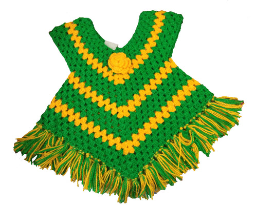 Hand multicolor Knitted Beautiful Woolen Girl Frock (1-12 years)