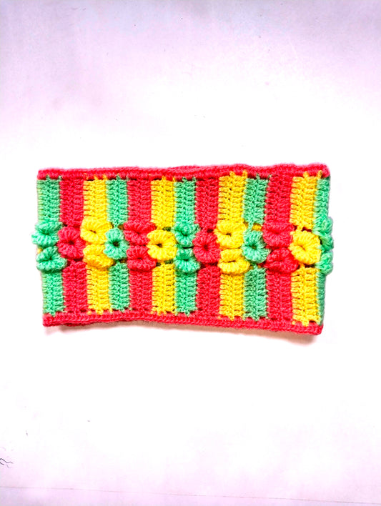 Unique and Beautiful Woollen Multicolour Handmade Floral Pattern Half Cap For Kids -