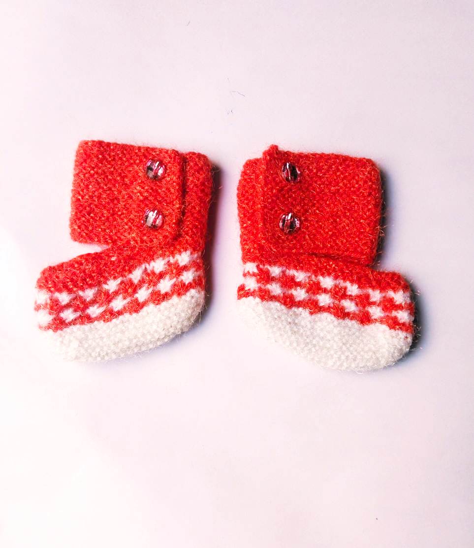 Warm And Cool Handmade Online Woolen Booties For 12 Month Baby