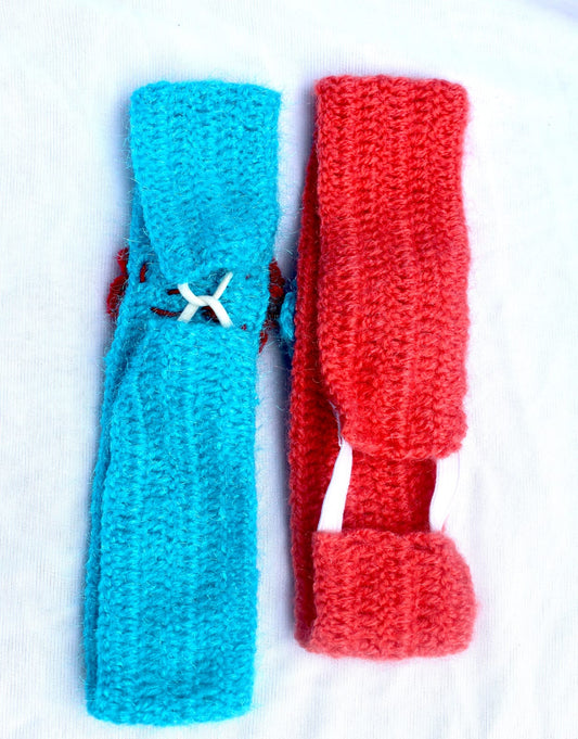 Graminarts Handmade Woolen Hairband For Girls - Pack Of 2