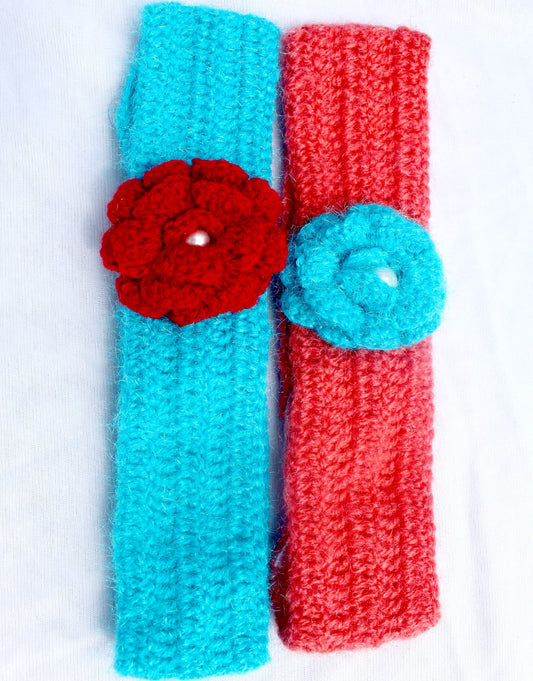 Graminarts Handmade Woolen Hairband For Girls - Pack Of 2
