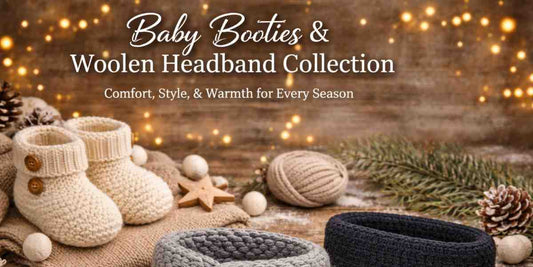 Baby Booties & Woolen Headband Collection