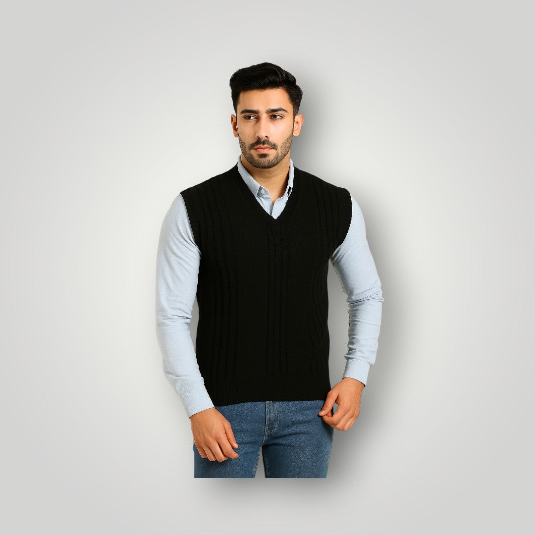 Half black mens sweater