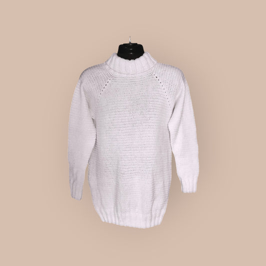 Graminarts Men White Turtle Neck Pullover Handmade Sweaters