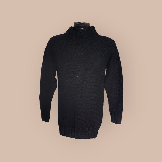 Graminarts Men Black Turtle Neck Pullover Handmade sweater