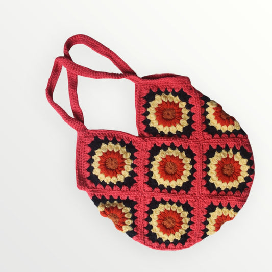 Graminarts Crochet shoulder bucket multicolor bag for women/girls