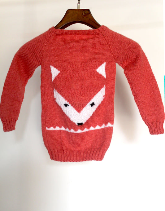 Woonie Knit Beautiful Design Graminarts Full Sleeve Handmade Baby Boy Sweater- Violet Red