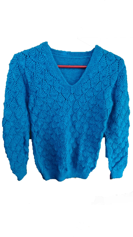 Handmade Woolen Ladies Sweaters blue color