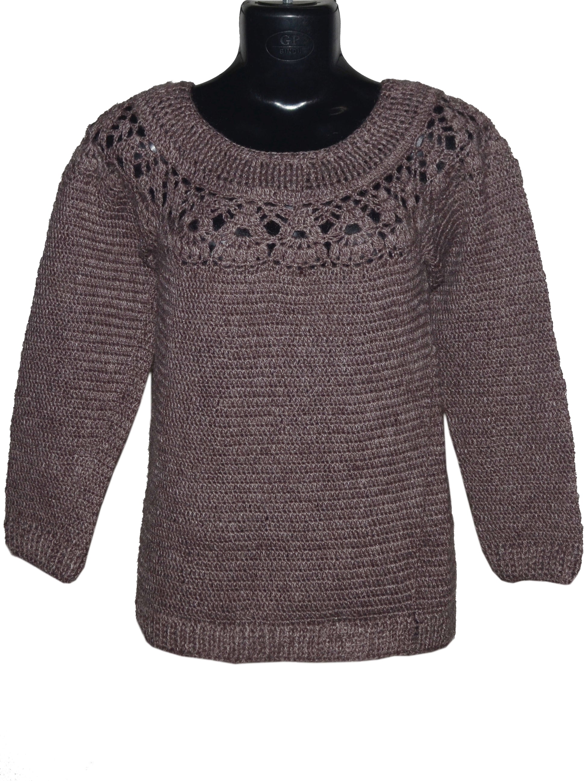 Graminarts Design Handmade Tan Woollen Online Sweater For Women