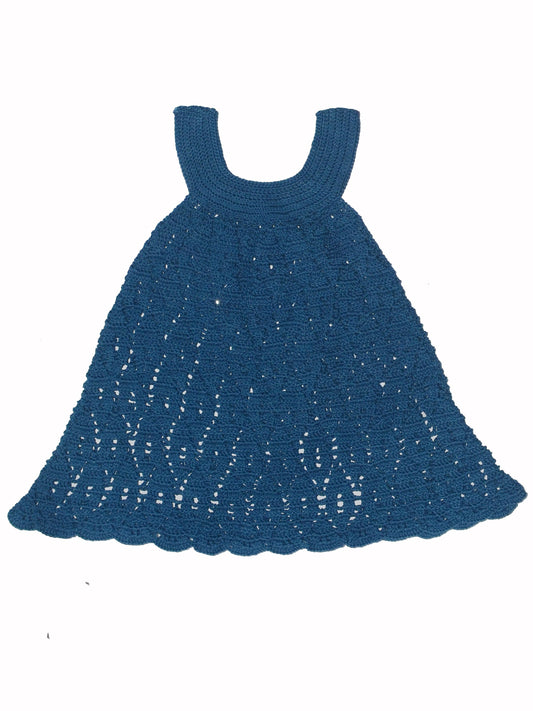 Stylish Handmade Crochet Thread Summer Halter Frock For Baby Girl (2-3 Year)