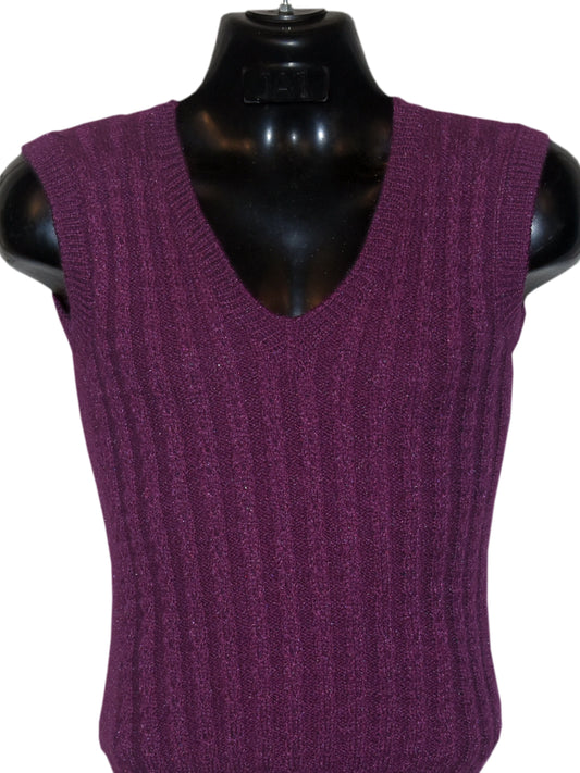 Graminarts Handmade Woollen In Purple Half Sleeve Sweater for Men