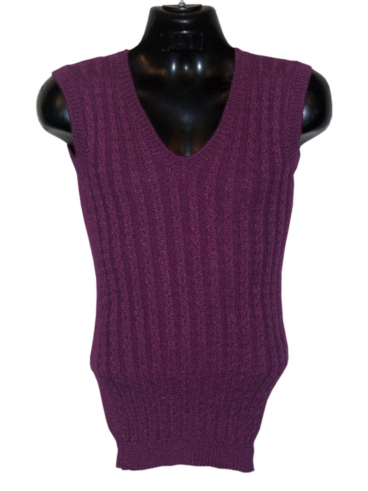 Graminarts Handmade Woollen In Purple Half Sleeve Sweater for Men