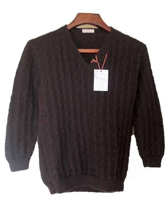 Graminarts Handmade Solid Chocolate Woollen Sweater For Men