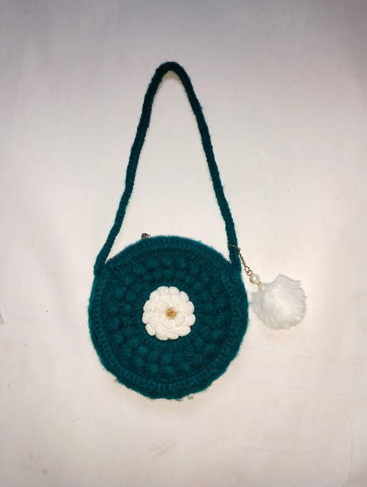 Unique and Beautiful Woolen Handmade Crochet Woolen Circle Bag For Girls/Women