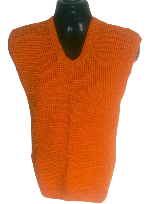 Stylish Look With Honey Yellow Handmade Knitted Half Pullover For Men