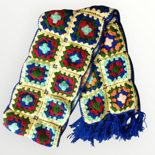 Handmade Multicolor Crochet Muffler – Winter Fashion Look