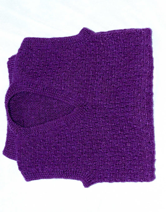 Handmade light Violet color woolen sweater for men with free size