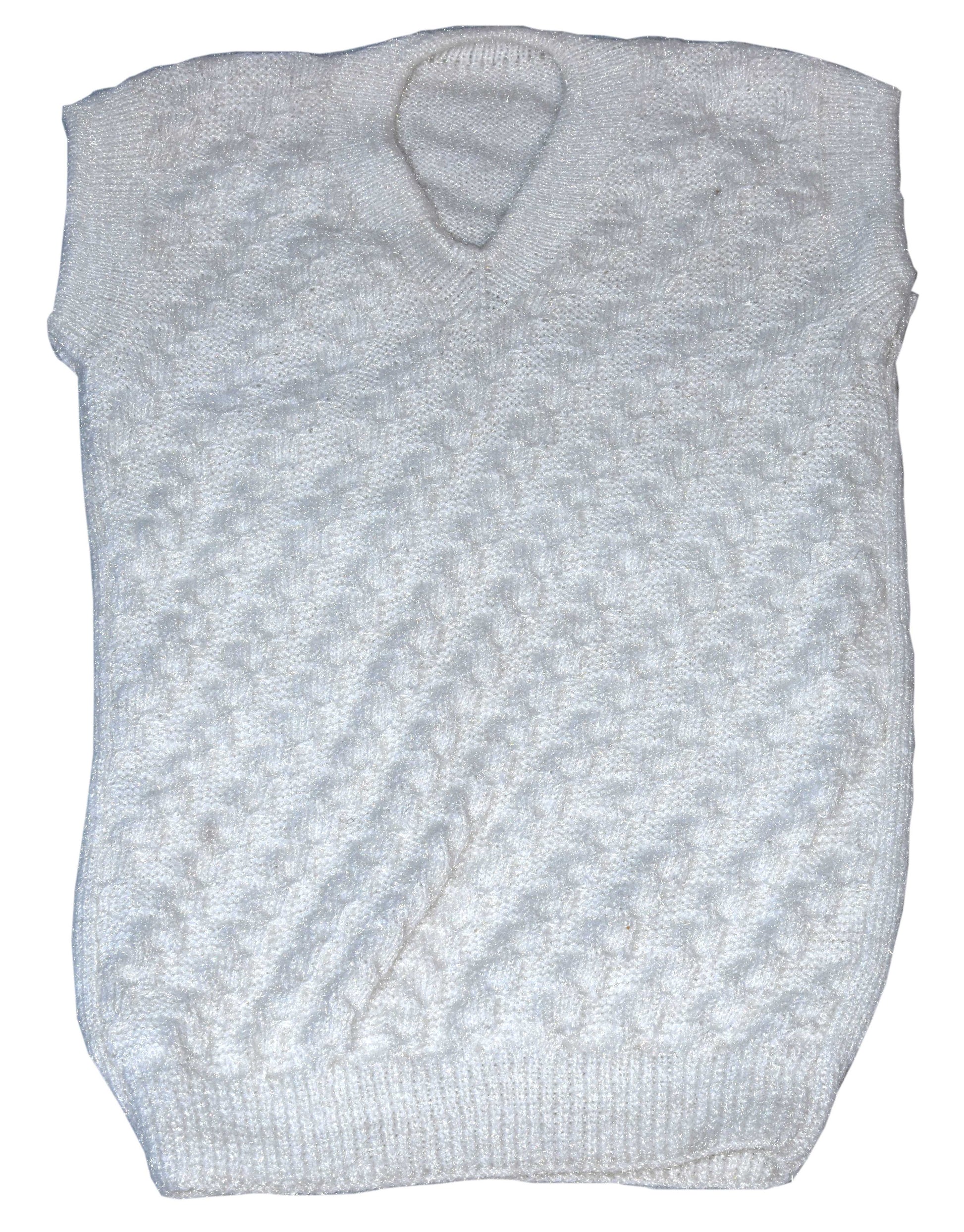 White V Neck Half Handmade Sweater Beautiful Design for Men's Online