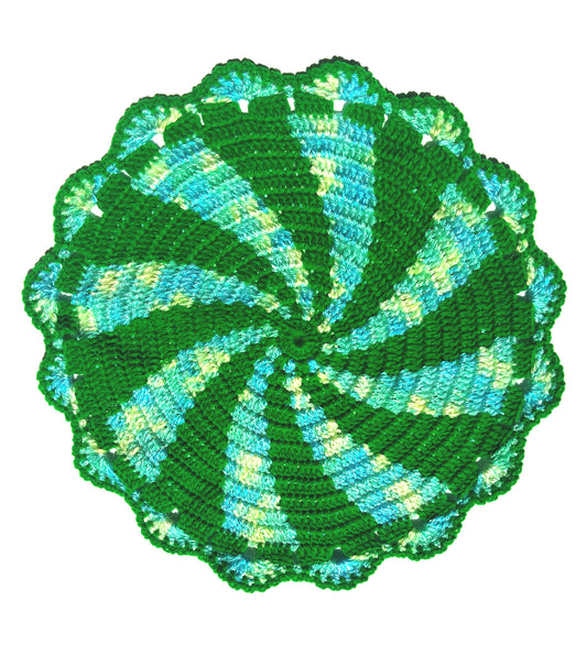 GraminArts Green handmade Spiral -thalposh -table mat and tablemat