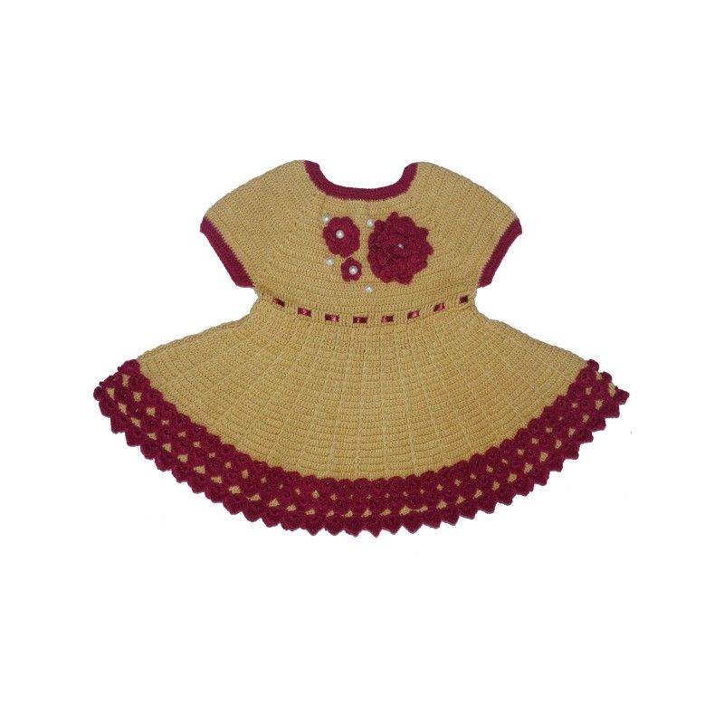 Graminarts handmade Crochet Baby Woolen Frock