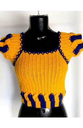 woolne handmade blouse,half sweater for women